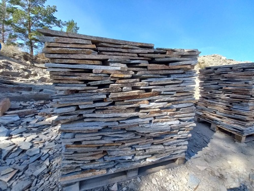 Плитняк златолит серебристый для фасада купить в Лангепасе