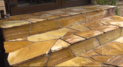 Плитняк златолит жёлтый золотистый для отмостки купить в Лангепасе